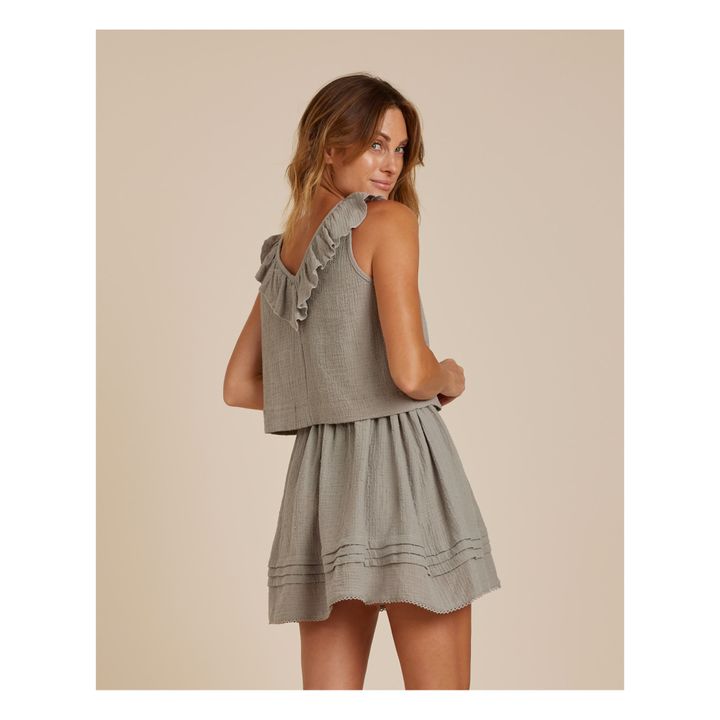 Ruffle Short Top | Grau- Produktbild Nr. 1