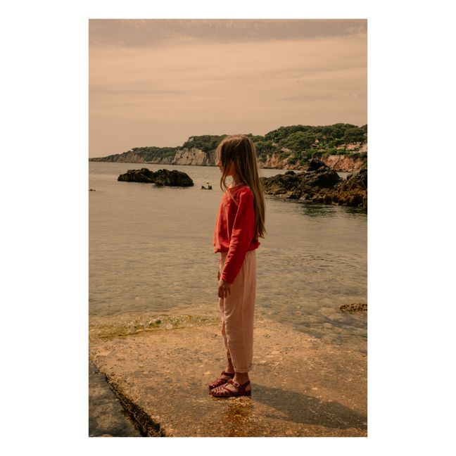Pantalón de algodón a rayas | Naranja