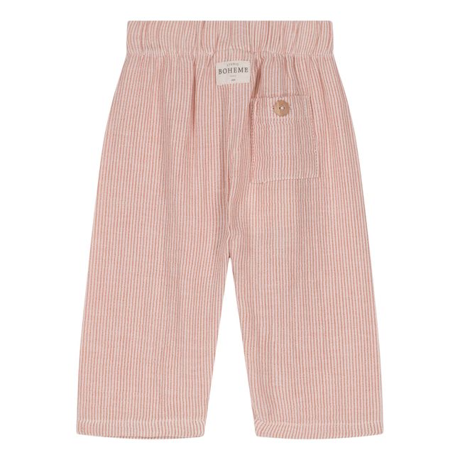 Pantalón de algodón a rayas | Naranja