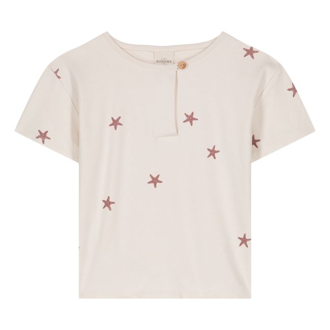 T-Shirt Orso aus Bio-Baumwolle mit Sternendruck | Seidenfarben