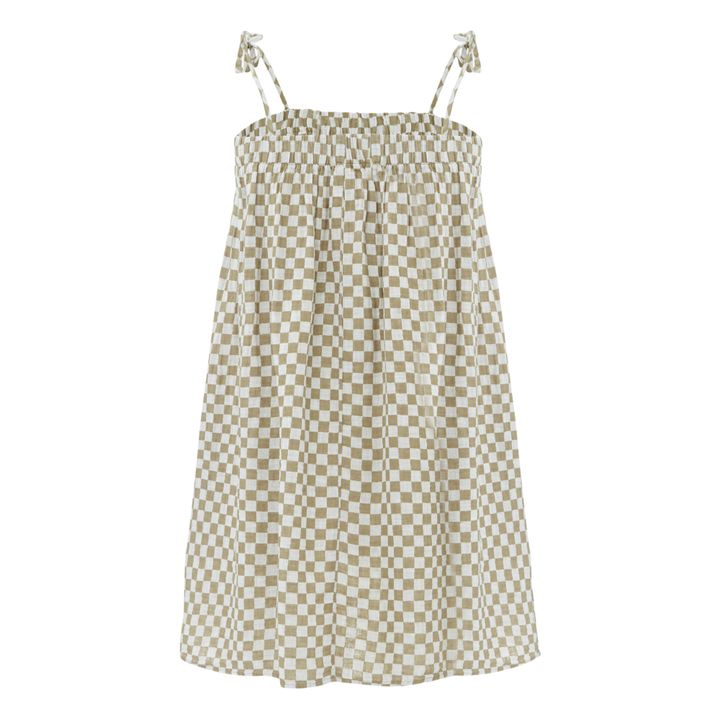 Sahara Check Dress | Ecru- Immagine del prodotto n°2