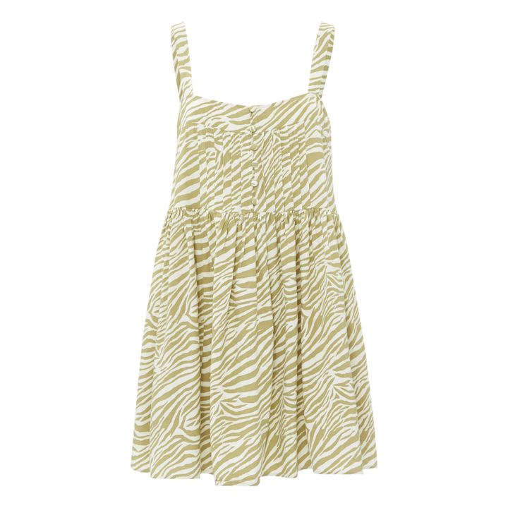 Zebra Print Linen Dress | Giallo- Immagine del prodotto n°0