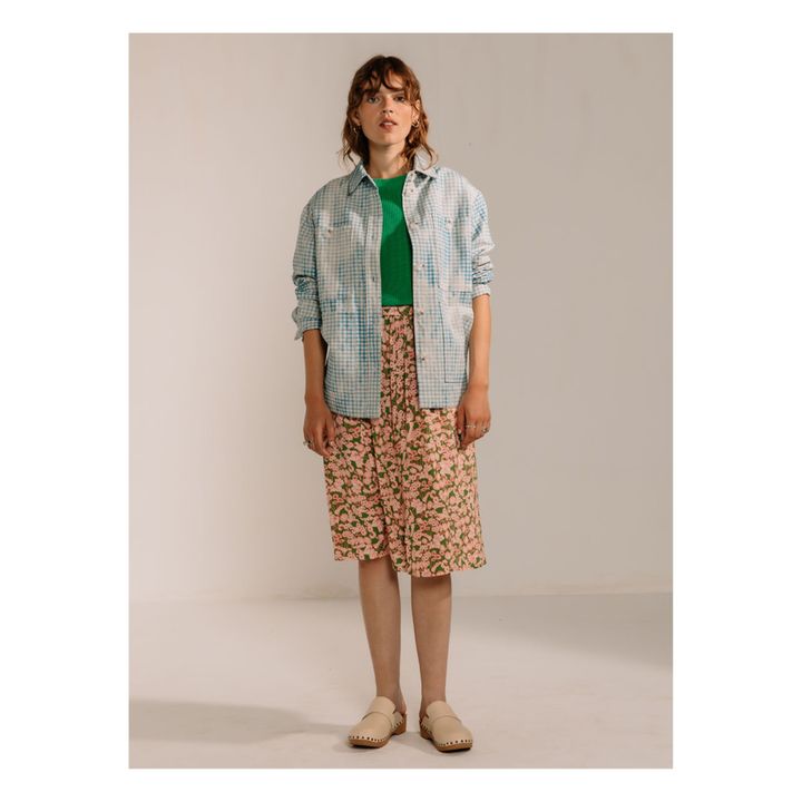Bonnie Cotton and Linen Check Jacket | Azul Mar- Imagen del producto n°4