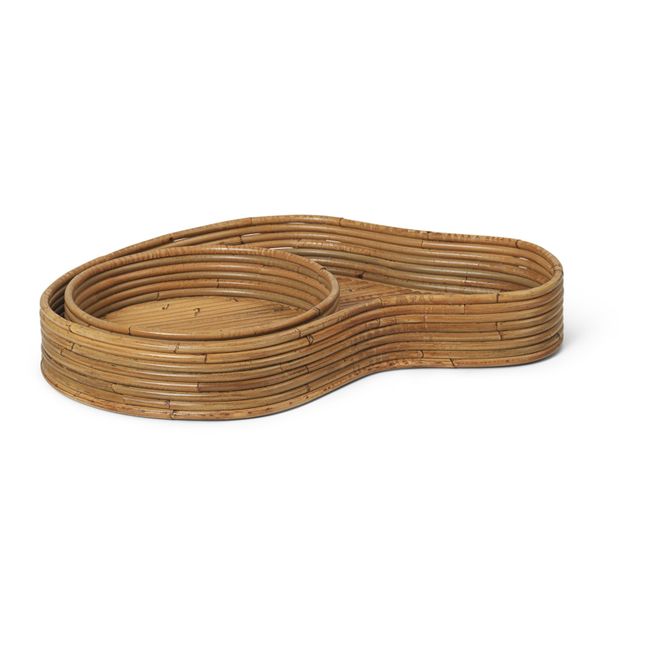 Plateaux Isola en rotin - Set de 2