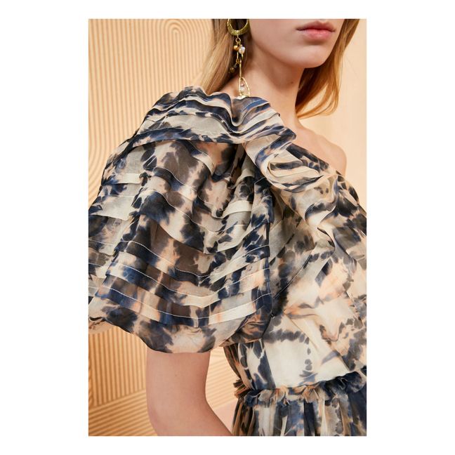 Robe Artemis Soie | Bleu Tempête