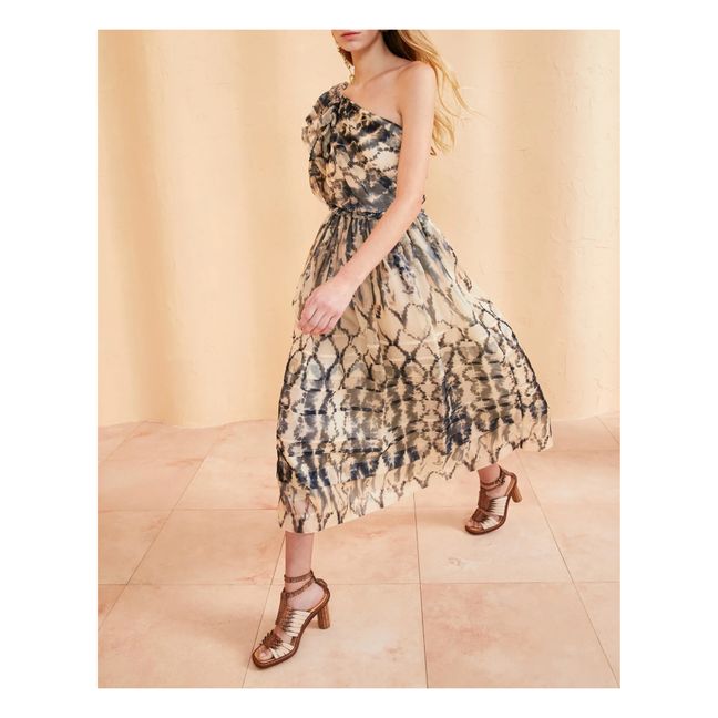 Robe Artemis Soie | Bleu Tempête