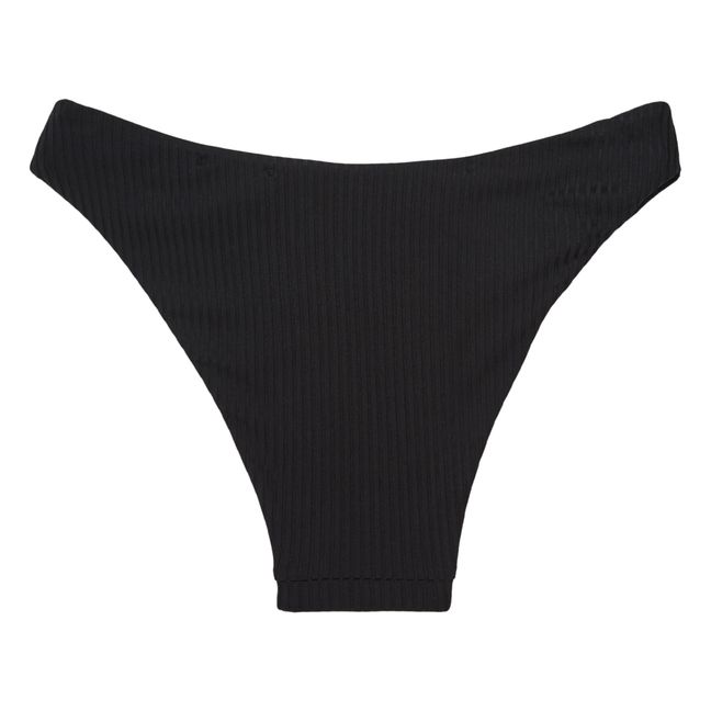 Josephine Ribbed Bikini Bottoms | Schwarz