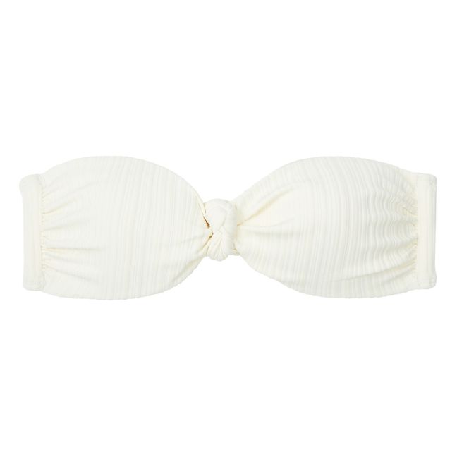 Rio Ribbed Bikini Top | Cream