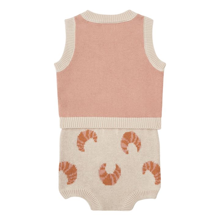 Knitted Top + Bloomer Set with Croissant Print | Rosa Palo- Imagen del producto n°2
