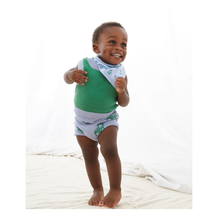 Knitted Top + Bloomer Set with Chair Print | Azul Cielo- Imagen del producto n°1