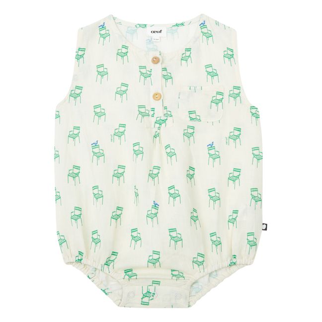 Chair Print Romper | Ecru