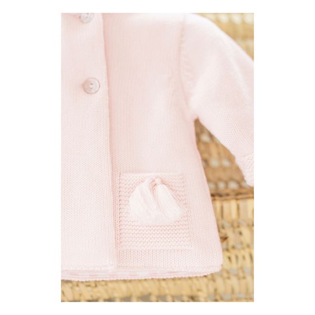 Knit Coat with Pockets | Pale pink