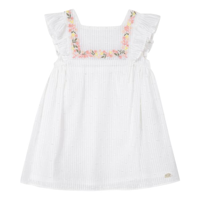 Robe Plumetis Brodée | Ecru