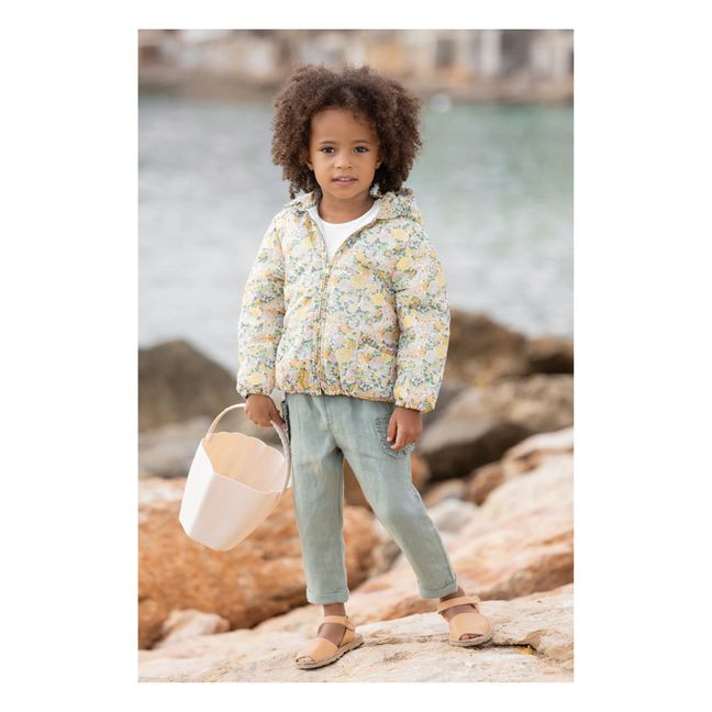 Exclusive Liberty Print Hooded Baby Jacket | Ecru