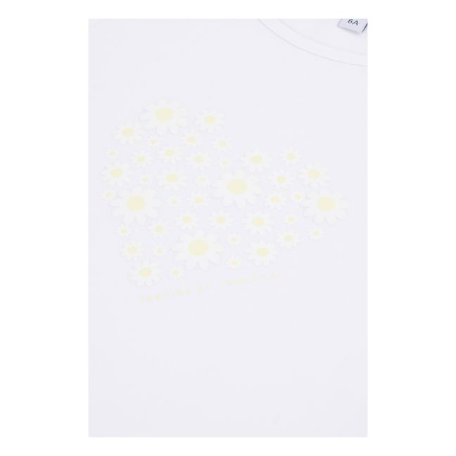 Camiseta floreada con volantes Corazón | Crudo