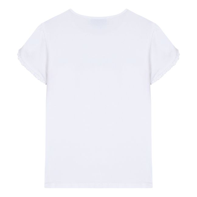 T-Shirt Volants Cœur Fleuri | Ecru