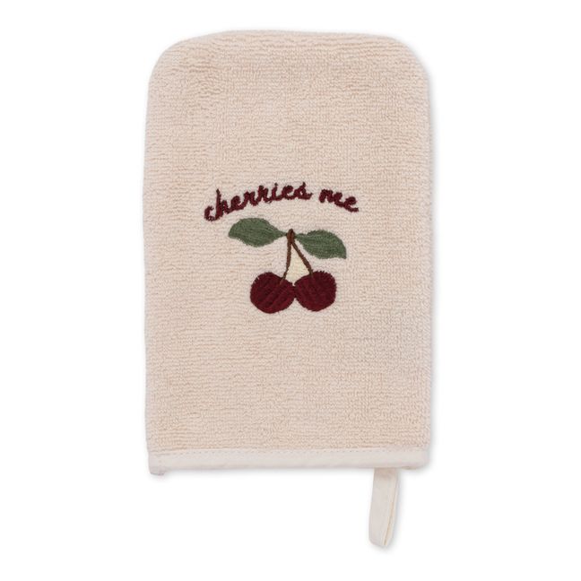 Cherry embroidered washcloths - Set of 3 | Pink