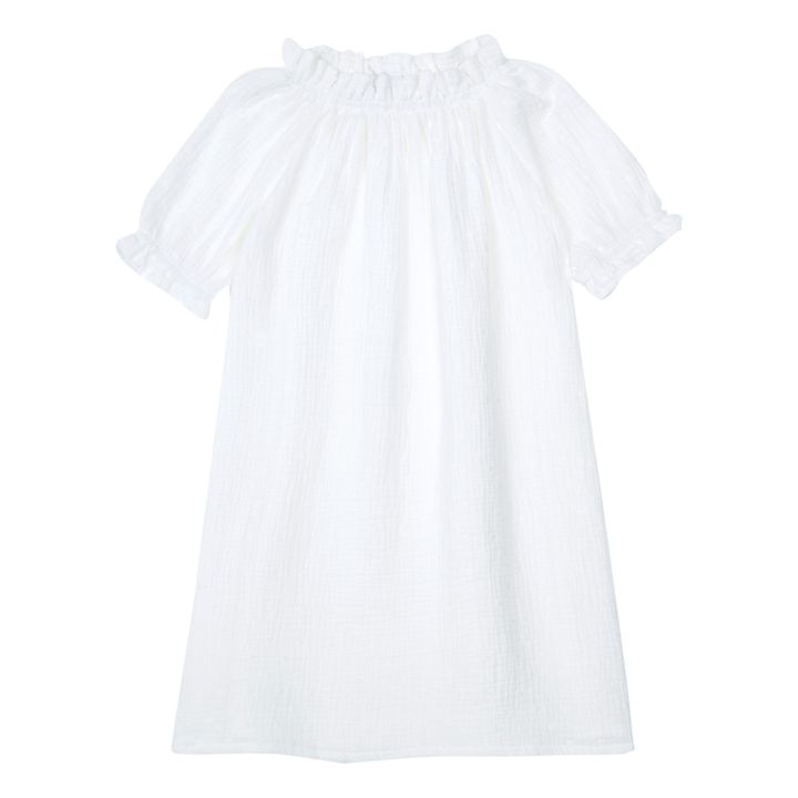Exquisite Double Organic Cotton Gauze Nightgown | Blanco- Imagen del producto n°0