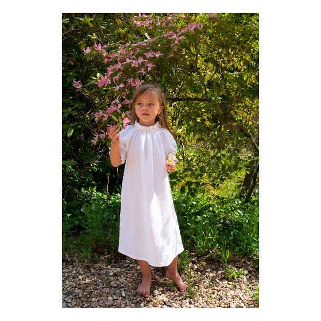 Robe de Nuit Double Gaze de Coton Bio Exquise | Blanc