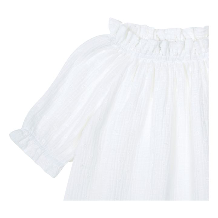 Exquisite Double Organic Cotton Gauze Nightgown | Blanco- Imagen del producto n°3