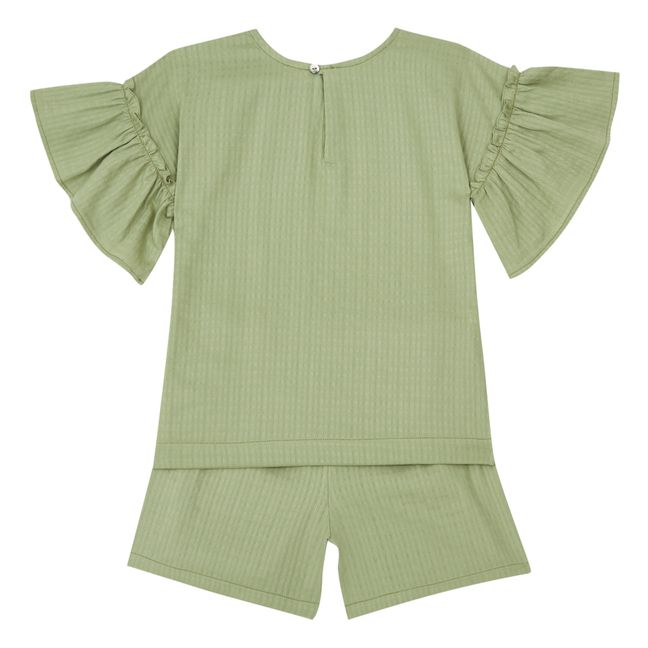 Pyjama Coton Bio Nausicaa | Vert anis