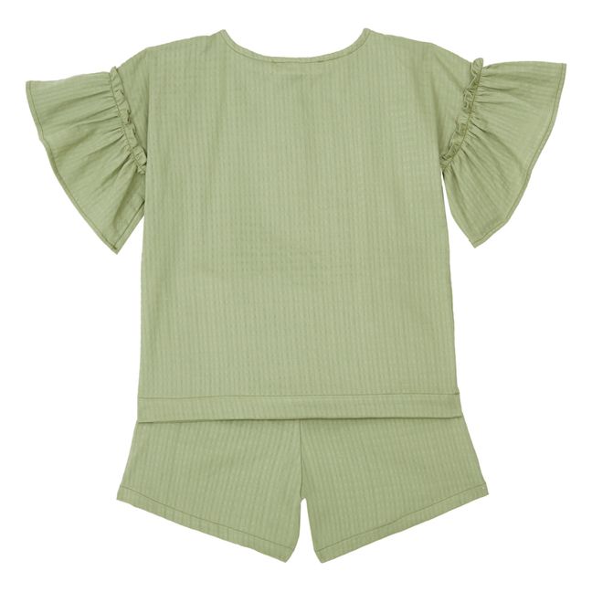 Nausicaa Organic Cotton Pyjamas | Anise green