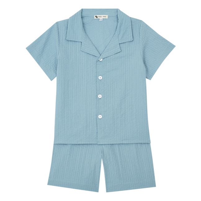 Rieur Organic Cotton Pyjamas | Blue