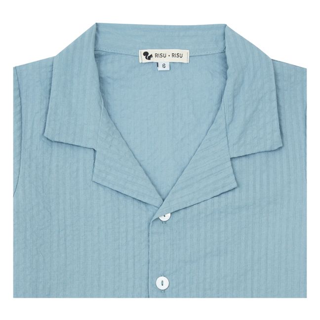 Rieur Organic Cotton Pyjamas | Blue