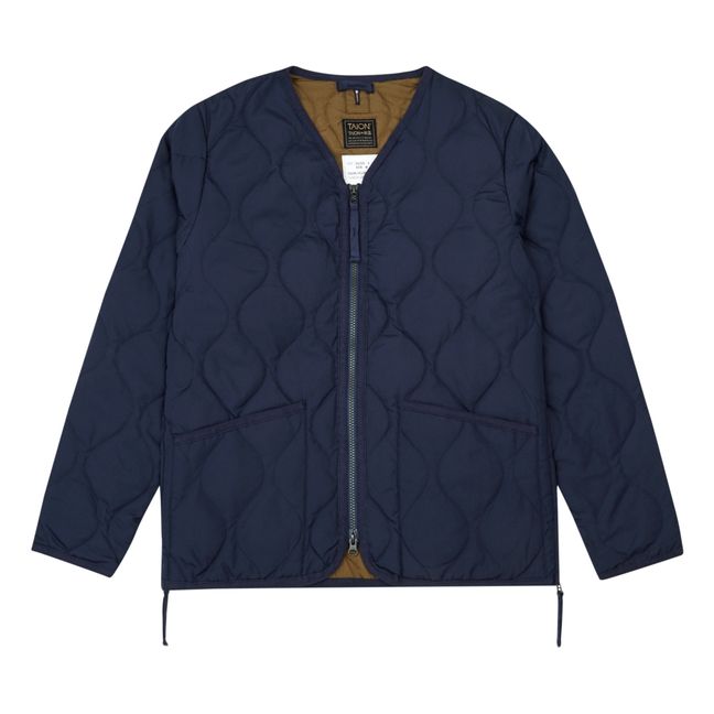 Quilted Military Jacket | Navy blue