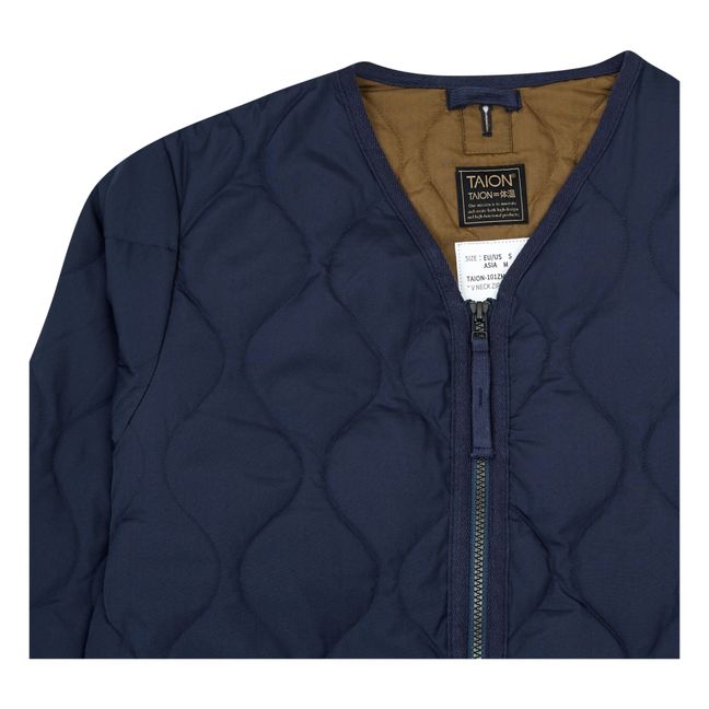 Quilted Military Jacket | Navy blue