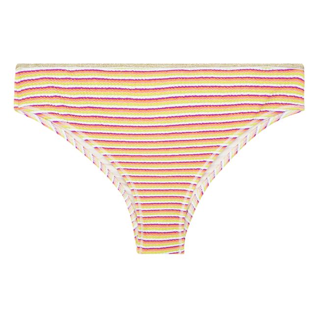 Mari Summer Stripes Tanga Bikini Bottom | Yellow