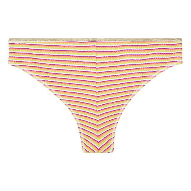 Mari Summer Stripes Tanga Bikini Bottom | Yellow