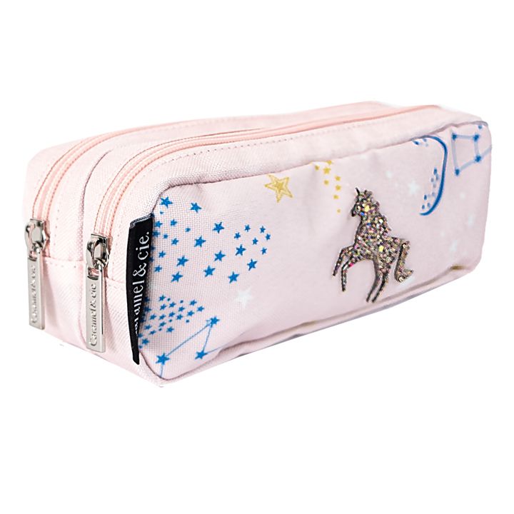 CARAMEL & CIE. Pencil Case BLUE BUTTERFLY Pink for girls