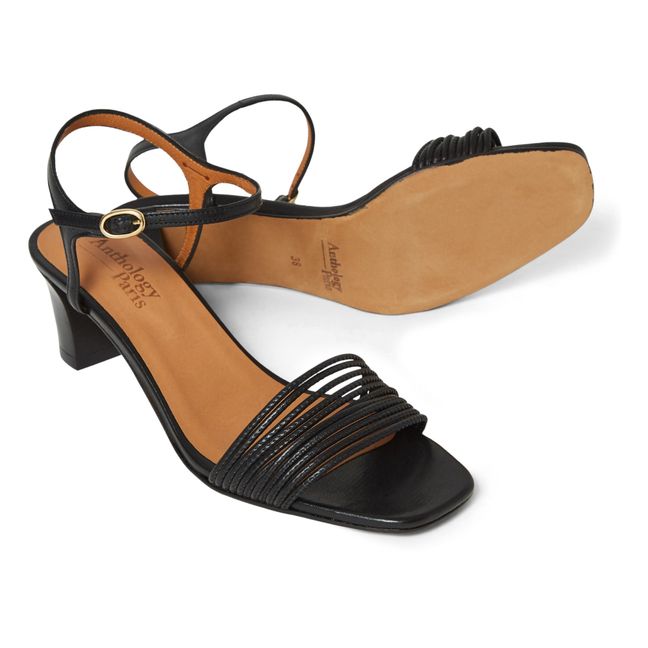 Lutecia Leather Sandals | Negro