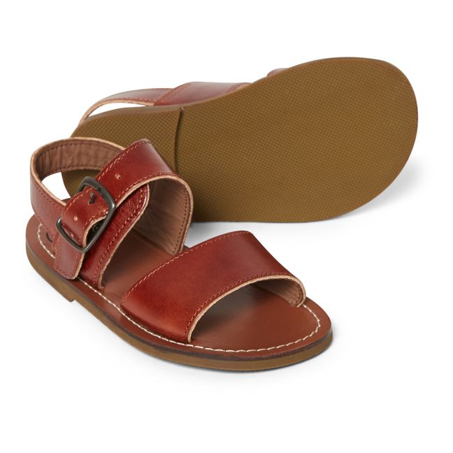 Double Strap Sandals | Cognac-Farbe