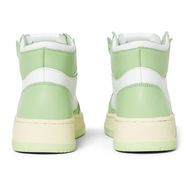 Medalist Mid-Top Leather Two-Tone Sneakers | Pale green