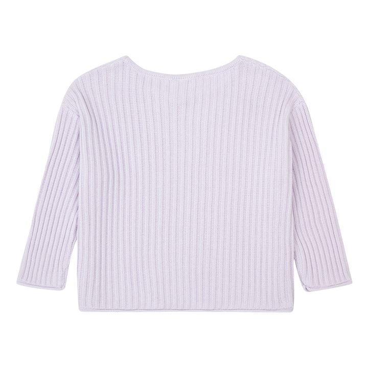 Organic Cotton Rib Knit Sweater | Lila- Produktbild Nr. 4