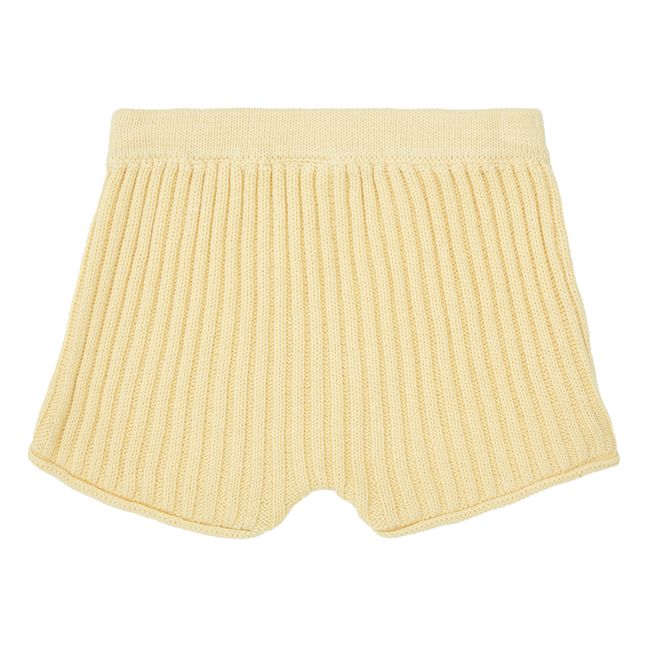 Short Coton Bio Maille Côtelé | Jaune