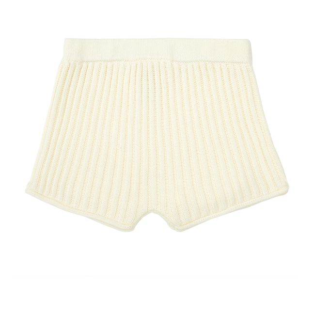 Organic Cotton Rib Knit Shorts | Cream