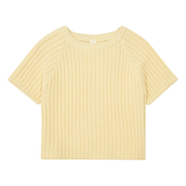 Organic Cotton Rib Knit T-Shirt | Gelb