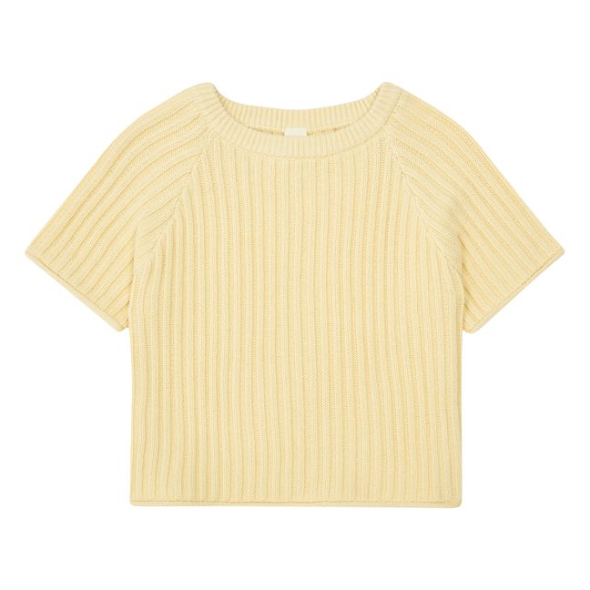 T-Shirt Coton Bio Maille Côtelé | Jaune