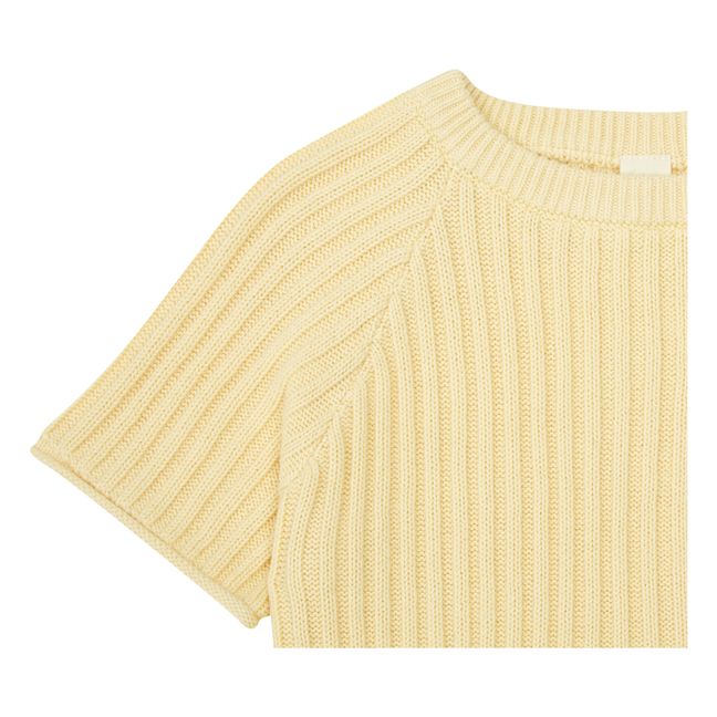 T-Shirt Coton Bio Maille Côtelé | Jaune