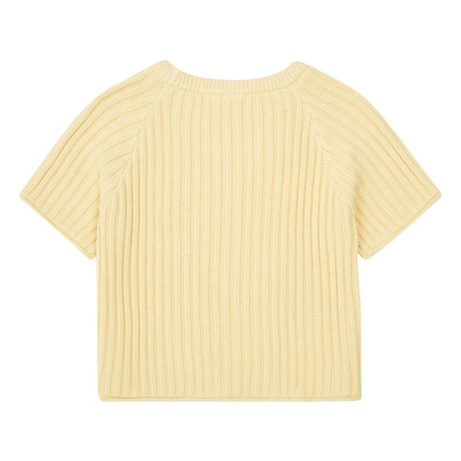 Organic Cotton Rib Knit T-Shirt | Yellow