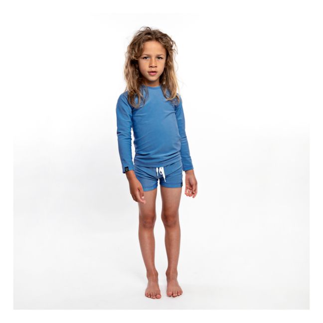 Anti-UV Ribbed T-Shirt | Azul