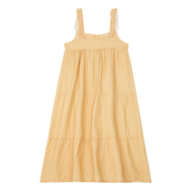 Luz Cotton Gauze Striped Dress | Amarillo palo
