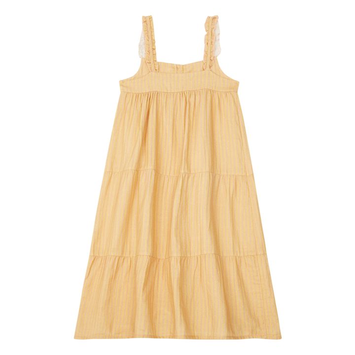 Kleid aus Baumwollgaze gestreift Luz | Blasses Gelb- Produktbild Nr. 2