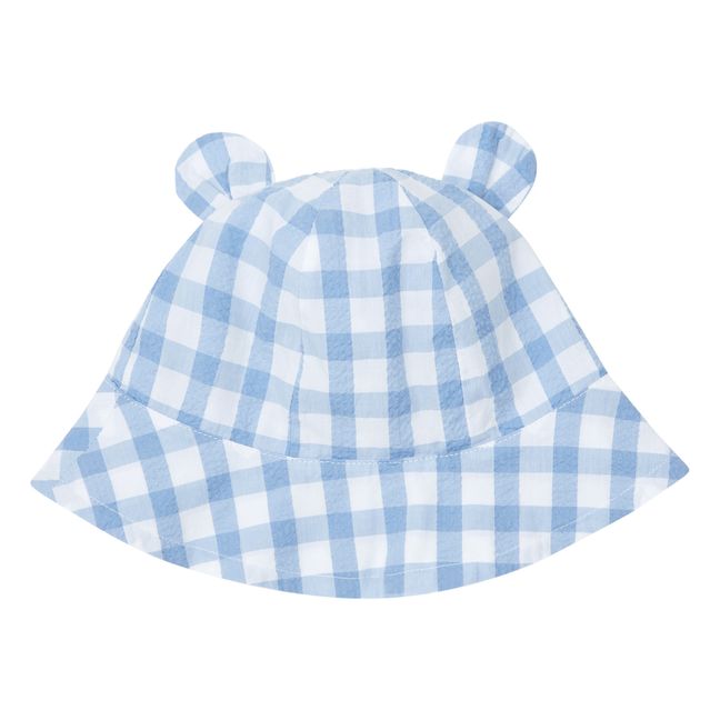 Chapeau Seersucker Carreaux | Bleu