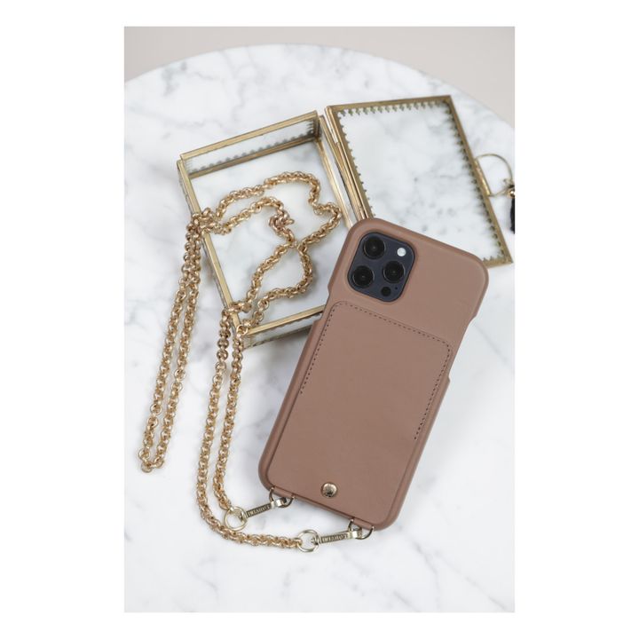 Coque Casies Apple iPhone 15 avec cordon - Collier de perles - taille  longue 