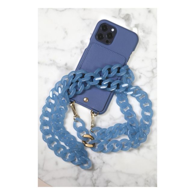 Coque Iphone Lou en cuir | Bleu