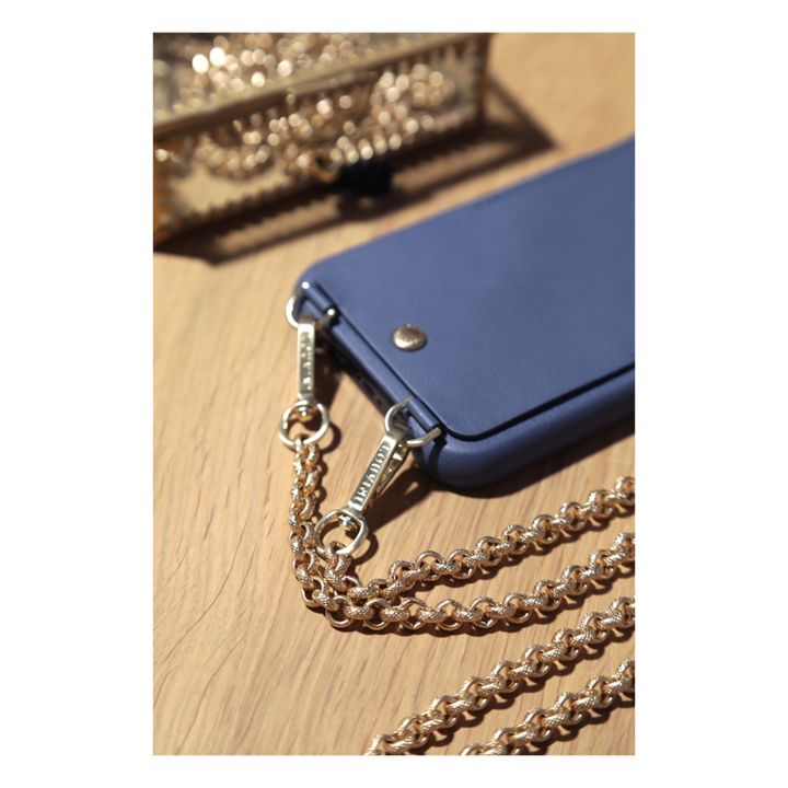 Cover per iPhone, modello: Lou, in pelle | Blu- Immagine del prodotto n°6
